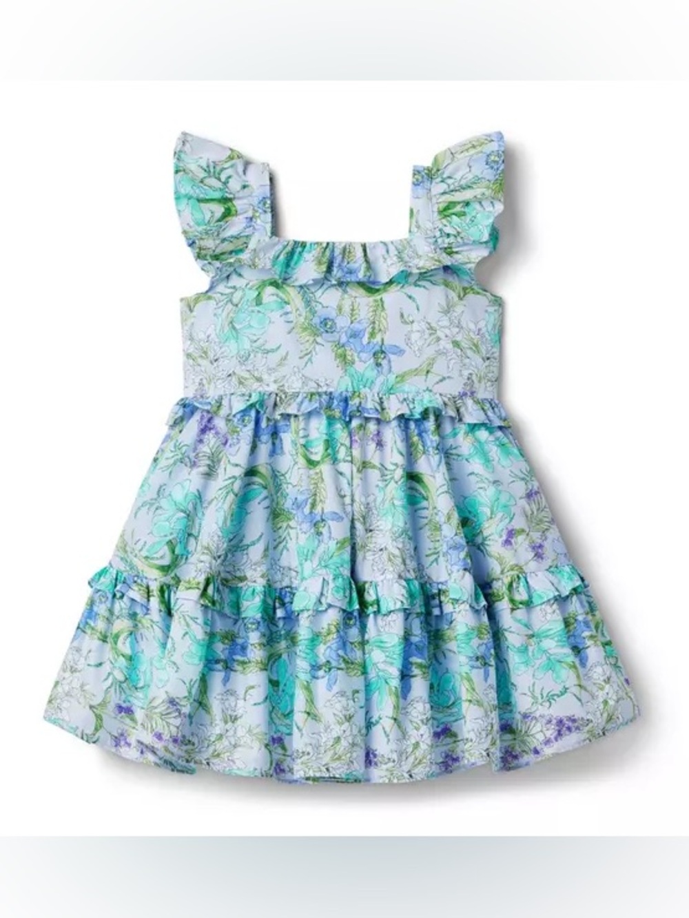 Janie & Jack The Lavender Fields Dress Floral Ruffle Sundress 3T